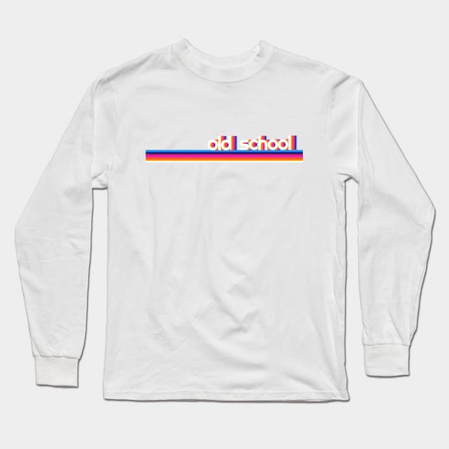 Colorful Old School Design Long Sleeve T-Shirt by AlondraHanley